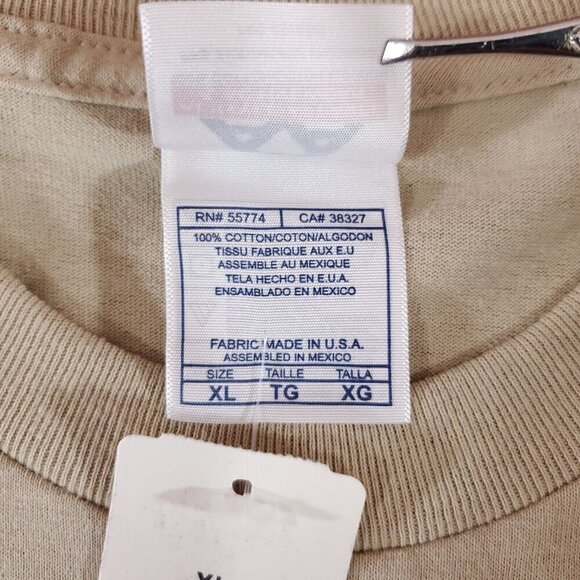 Vintage 1998 AAA Mens Sz XL Elvis Presley Love Me Tender Tan T-Shirt Tee Cotton - Picture 9 of 13